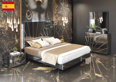 Brands Franco Gold Oro Black Bed with Frames