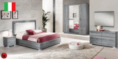 Bedroom Furniture Modern Bedrooms QS and KS Nicole KS Bedroom w/ Upholstered HB in Grey w/ Light