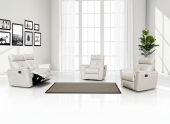 Living Room Furniture Sofas Loveseats and Chairs 8501 White w/Manual Recliners