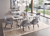 Dining Room Furniture Kitchen Tables and Chairs Sets 131 Silver Marble Dining