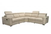 Living Room Furniture Sectionals 6021 Cream Sectional w/ manual recliners