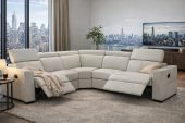 Living Room Furniture Sectionals 6021 Grey Sectional and armchair w/ manual recliners