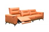 Living Room Furniture Sectionals Lex Orange Sofa w/recliner